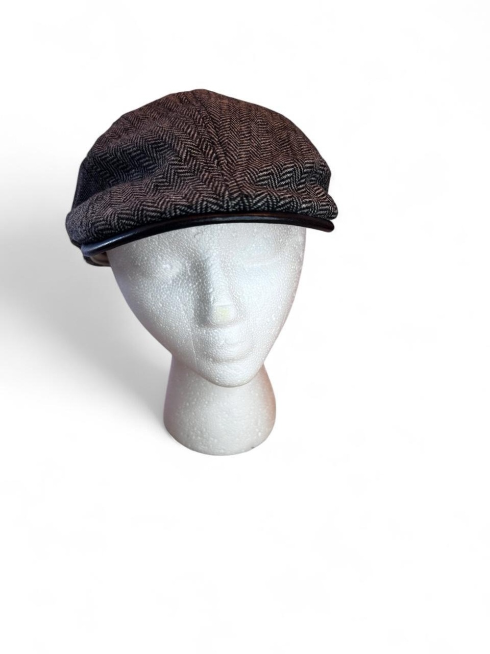 Stetson Gray Black Herringbone Newsboy Cap